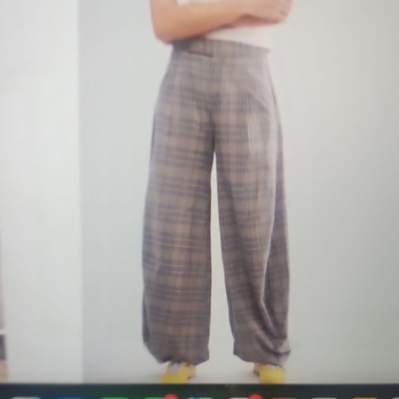 Free People Pants - Free People Plaid Regan Barrel Trousers Size 12